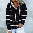 thumbnail image 5 of Usmixi 2023 Sweatshirt Coat for Women Winter Hooded Coat for Women Fashion Striped Print Zip up Drawstring Hoodies Tops Lightweight Casual Long Sleeve Fall Sweatshirt Outwear with Pocket Weekly Deals, 5 of 7
