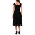 thumbnail image 3 of INSPIRE CHIC Women's Mesh Dresses Gothic Vintage Sweetheart Neck Sleeveless Ruffles Floral Jacquard A-Line Dress S Black, 3 of 6