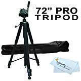 72" Tripod w/Case For The Canon EOS Rebel T5i, T5, EOS SL1, T3i, EOS 600D, T3, EOS 1100D, EOS 5D Mark III, EOS T4i (EOS 650D), Canon EOS M Compact DSLR Camera and Blackmagic Pocket Cinema Camera +