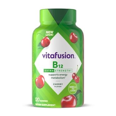 Vitafusion Extra Strength B12 Gummy Vitamins, Delicious Cherry Flavor, 120ct (60 Day Supply)