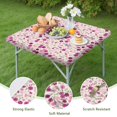 thumbnail image 4 of Pink Pioneer Flower Pattern Square Fitted Tablecloth with Elastic Edge,Square Table Cover,Washable Elastic Table Cover for Home Kitchen Party Decor 36"x36", 4 of 6