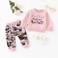 thumbnail image 2 of TOWED22 Baby Infant Toddler Girl Outfits Clothing Set Long Sleeve Crewneck Tee and High WaistPants 2 Piece Clothes for Preschool(Pink,18-24 M), 2 of 9