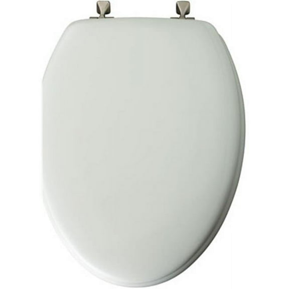 144BN 000 White Elongated Wood Toilet Seat