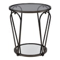 thumbnail image 4 of Furniture of America Ollis 1-Shelf Glass Top and Metal Black Nickel End Table, 4 of 7