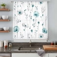 thumbnail image 5 of Turquoise Flowers Sheer Curtains 63 Inches Long, Farmhouse Spring Botanical Floral Light Filering Curtains, Breathable Simi Curtain Privacy Drapes for Living Room Bedroom Lightweight Window Treatment, 5 of 9