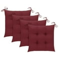 thumbnail image 3 of vidaXL Garden Chairs with Wine Red Cushions 3 pcs Solid Teak Wood, 3 of 12
