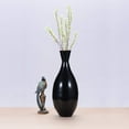 thumbnail image 2 of Villacera Handcrafted 24” Tall Black Bamboo Vase, Decorative Tear Drop Floor Vase for Silk Plants, Flowers, Filler Decor, Sustainable Bamboo, 2 of 5