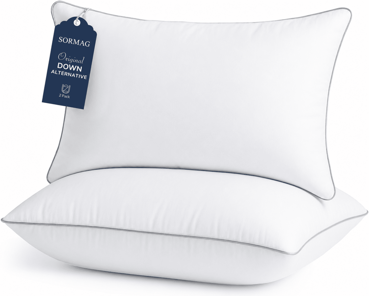 SORMAG Queen Size Down Alternative Pillows 2 Pack