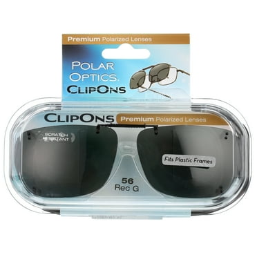 Polar Optics Unisex PTCR REC G 56 Plastic ClipOns Sunglasses Gray