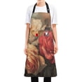 thumbnail image 5 of Kitchen Apron with 2 Pockets Adjustable waterproof Cooking Aprons for Women Men Chef Red Pink Cream Rose, 5 of 7