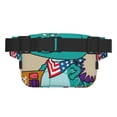 thumbnail image 3 of Fotbe Cool Dino Playing Skateboard Cangurera Cuadrada con Estampado de Doble Capa, Bolsa de Cintura Ajustable Mini para Hombres y Mujeres, 3 of 9