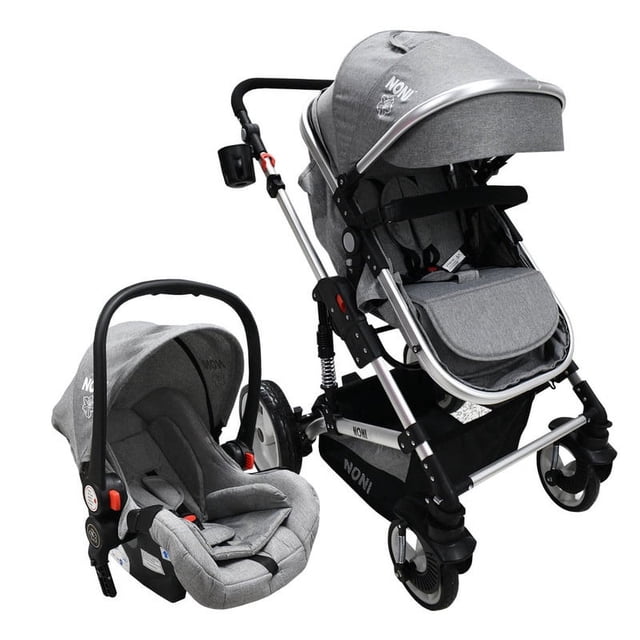 Sistema de Viaje Angelin Baby Noni Gris + Pañalera y Cambiador