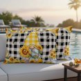 thumbnail image 2 of Outdoor Pillow Cover Gnome Sunflower Yellow Set of 2 Waterproof Throw Pillowcases Floral Leaves Buffalo Plaid Decorative Patio Furniture Pillows for Couch Garden Indoor & Outdoor Use, 2 of 9