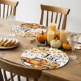thumbnail image 4 of Fall Round Placemats Set of 4 Hello Fall Pumpkin Truck Place Mats Thanksgiving Woven Placemat Bird Autumn Maple Leaf Circle Braided Table Mat for Kitchen Dining Table Autumn Party Home Decor 15 Inch, 4 of 9