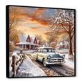thumbnail image 2 of Designart "Vintage American Auto Winter Charm II" Car Old American Floater Framed Wall Art Prints, 2 of 5