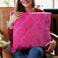thumbnail image 5 of Plutus Fuchsia Purple Diamond Animal Faux Fur Luxury Throw Pillow - Double sided 20" x 36" King, 5 of 5