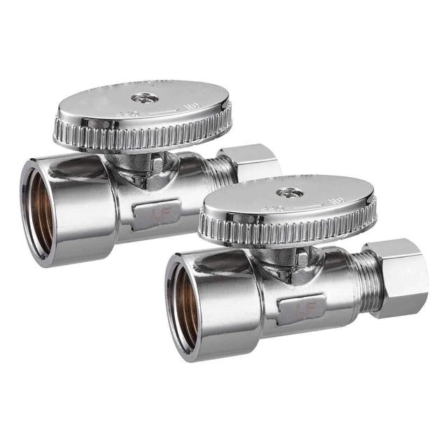 Minimprover Paquete de 2 válvulas de latón 1/2" FIP x 3/8" OD
