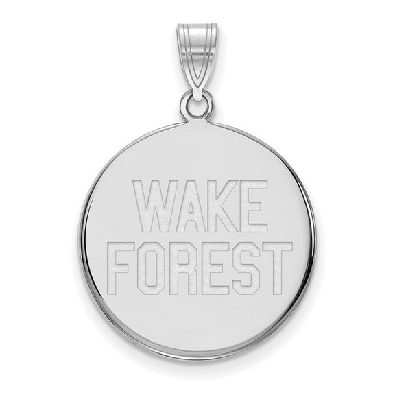 Sterling Silver LogoArt Wake Forest University W-F Deacon Large Disc Pendant Charm
