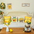 thumbnail image 2 of Happy Summer Pillow Covers 18x18 Inch Set of 4, Floral Sunflower Hello Sunshine Yellow Farmhouse Decorative Throw Pillowcases for Home Sofa Couch Decoration G524-18, 2 of 6