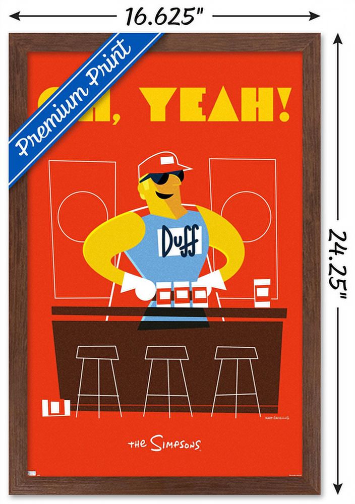 The Simpsons - Duffman Geometric Wall Poster, 14.725" x 22.375", Framed