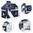 thumbnail image 5 of Aukfa Twin Loft Bed with Slide - House Loft Castle Bed with Stairway Tent Tower for Kids - Navy, 5 of 8