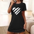 thumbnail image 2 of Chemises de Nuit en Coton pour Femmes, Manches Courtes, Robe de Nuit Douce, Classique, Noir TTG, 2 of 5