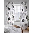 thumbnail image 3 of Sheer Curtains 108 Inches Long 2 Panels Set for Living Room, Rooster Farmhouse Black Semi Sheer Curtains for Windows, Farm Animals Simple Art Modern Voile Window Treatments Rod Pocket Curtain, 3 of 7