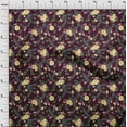 thumbnail image 3 of oneOone Viscose Chiffon Fabric Watercolor Leaves & Peony Floral Decor Fabric Printed BTY 42 Inch Wide, 3 of 4