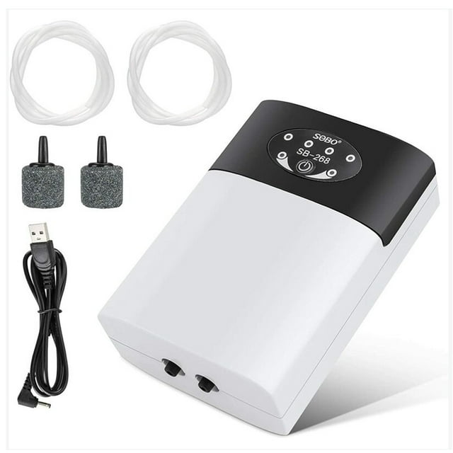 Bomba de aire para acuario, Bomba de aire portátil para acuario, Bomba de oxígeno USB, Burbujeador silencioso para acuario, Bomba de aire de oxígeno, Caudal 2 3L/Min,