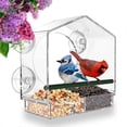 thumbnail image 2 of Bird Feeder, Acrylic Clear Window Bird Feeder, Tray Bird Garden Pet Feeder, 2 of 5