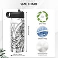 thumbnail image 4 of Susaid Intricate Cat Mandala Print 18oz Sports Insulated Kettle Stainless Steel Water Bottle For Running, Hiking, Cycling, Climbing, 4 of 8