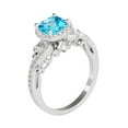 thumbnail image 4 of Aonejewelry 1.50 Carat Cushion Cut Blue Topaz In Center and White Diamond On Side Engagement Ring Women Crafted In 10K Solid Rose White Yellow Gold, 4 of 7