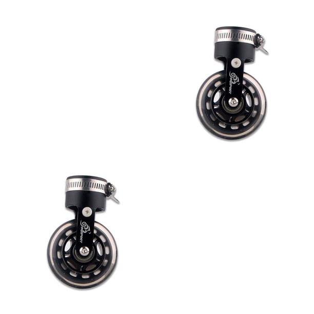 Eigraketly Bicicleta plegable de aleación de aluminio tubo de asiento de rueda giratoria Universal incrustado rueda de 360 grados seguridad Negro METRO 2piezas Eigraketly CBP197052