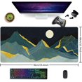 thumbnail image 2 of Golden Line Art Mountain at Night Large Mouse Pad Extended Gaming Mouse Pad Waterproof Desk Mat with Stitched Edge,Non Slip Base Keyboard Mouse pad for Home Office 35.4" X 15.7", 2 of 6
