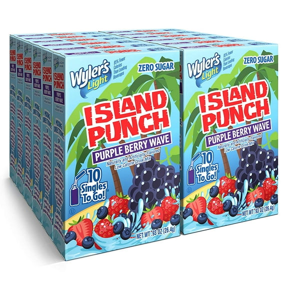 Wyler's Light Island Punch, Purple Berry Wave, 10 CT (12-Pack)
