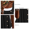 thumbnail image 4 of 2 in 1 T Shirt Pleated Front Button Trim Loose Fitting Summer Casual Blouse for Women Black L, 4 of 5