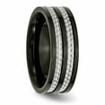 thumbnail image 5 of Titanium 8mm Black IP-plated with Carbon Fiber Inlay Polished Band, 5 of 7