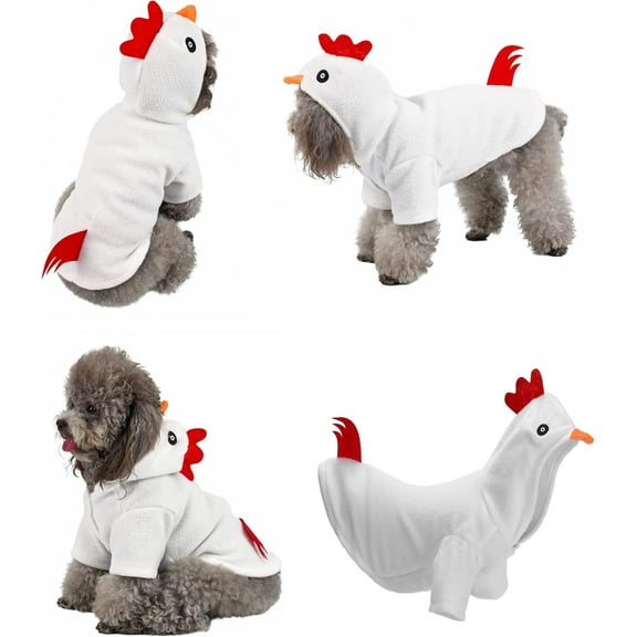 Dog Chicken Costumes, Pet Halloween Christmas Thanksgiving Easter Cosplay Hoodie Funny Outfits Clothes for Puppy Dogs (XL)