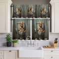 thumbnail image 2 of Funny Animal Curtain Valances Set Kitten Sitting on Toilet Kitten Playing Phone Kitchen Curtains 36&nbsp;inch Length Rod Pocket Valance and Tiers 3 Piece Set Small Bedroom Bathroom Laundry Decor, 2 of 9