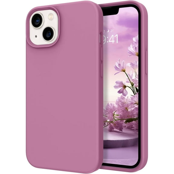 iPhone 14 Case, Liquid Silicone Soft Gel Rubber iPhone 14 Phone Case Slim Thin Phone Case with Microfiber Lining Shockproof Protective Phone Cases Cover for 6.1 inch iPhone 14,Lilac Purple