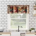thumbnail image 3 of Boho Tribal Curtain Valance Vintage Square Rustic Colorful Floral Ethnic Textured Pattern Abstract Curtain Valance Bedroom Kitchen Home Decor 54"x18", 3 of 5