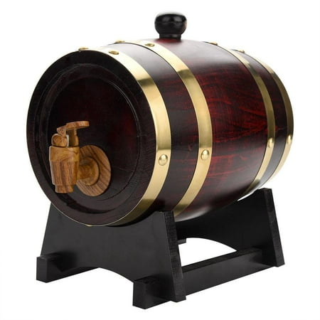 Wine Barrel Light Ashata 1.5L Vintage Wood Oak Timber Wine Barrel for Beer Whiskey Rum Port,Oak Barrel, Barrel for Beer ()