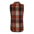 thumbnail image 6 of Women's Fashion Plus Size Brushed Plaid Collar Mid Length Sleeveless Vest Jacket for Layering, Winter Wear, and Holiday Outings,Deep Red,4XL, 6 of 7