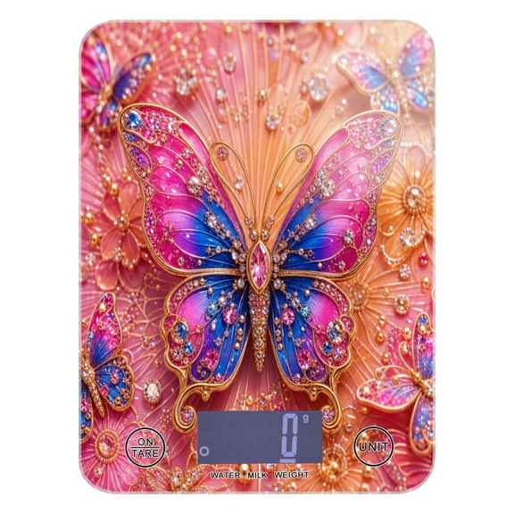 Kitchen Scale Digital Food Scale 5000g Max Capacity Battery Operated (Batteries Not Included) Exquisite Butterfly Pattern