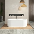 thumbnail image 4 of 67" Acrylic Freestanding Bathtub-Acrylic Soaking Tubs, Fluted style-Gloss White Freestanding Bathtub With Integrated Slotted Overflow and Brushed Nickel Toe-tap Drain, 4 of 14