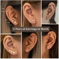 thumbnail image 3 of APSVO 5 Pairs 18K Gold Plated Flower Stud Earrings for Women Hypoallergenic Small Post Earring Sets Birthday Graduation Jewelry Gifts Teen Her Mom Girlfriend Female Lady Wife Adults Ideas, 3 of 5