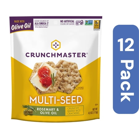 Crunchmaster Rosemary Olive Oil Multiseed Crackers 4 oz (Pack Of 12)