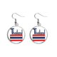 thumbnail image 1 of Tailandia Nacional rojo patron azul Pendientes pendientes de plata colgantes joyas señora Unbranded M, 1 of 3