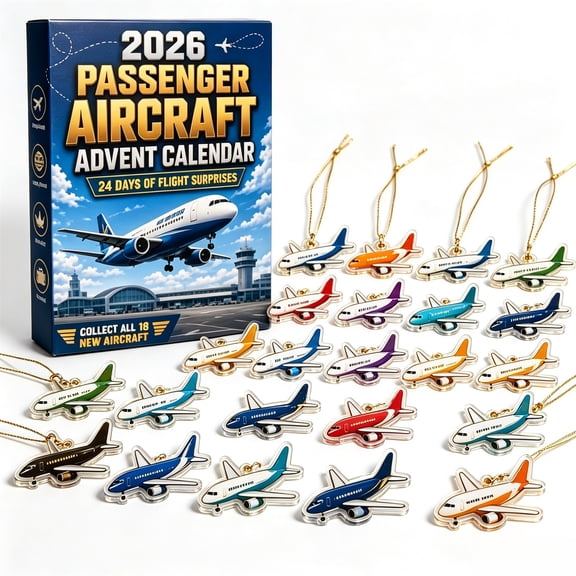 2026 Aviation Legends Advent Calendar, 24 Days Countdown Calendar, Holiday Calendars Advents for Adults, Festive Holiday Hanging Decor for Tree Home Office Desk