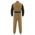 thumbnail image 4 of TiaoBug Men's Overalls Long Sleeve Front Zip Color Block Racing Driver Jumpsuit for Carnival Themed Parties Khaki 3XL, 4 of 5